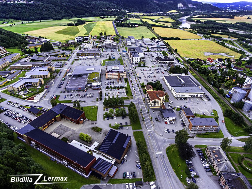 Drone bilder av Melhus sentrum